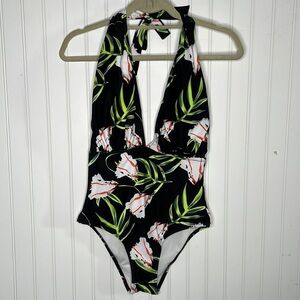 Cupshe Floral Cheeky Gal Halter Suit Size Small NWT